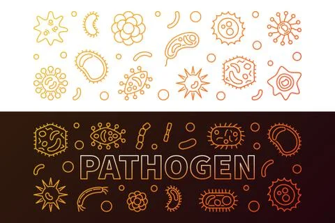 Pathogen bright colored banners. Vector linear illustration Stock Illustration
