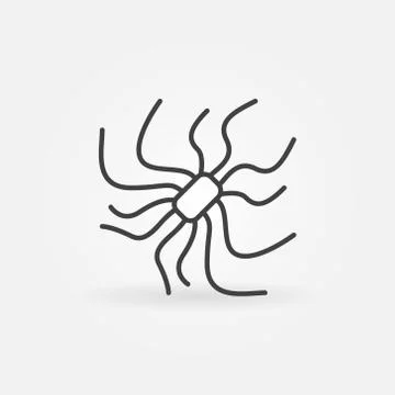 Pathogen concept line icon. Vector bacteria outline symbol Stock Illustration