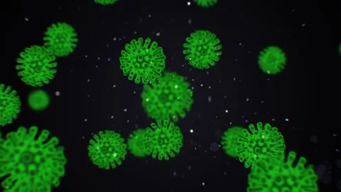Pathogen of coronavirus 2019-nCov inside infected organism under microscope as Stockbeeldmateriaal 124693619