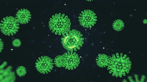 Pathogen of coronavirus 2019-nCov inside infected organism illustrated as brown Stock Footage 143575781