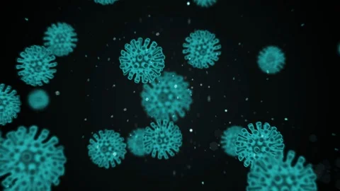 Pathogen of coronavirus 2019-nCov moves inside organism presented as green cells Stock Footage 127727178