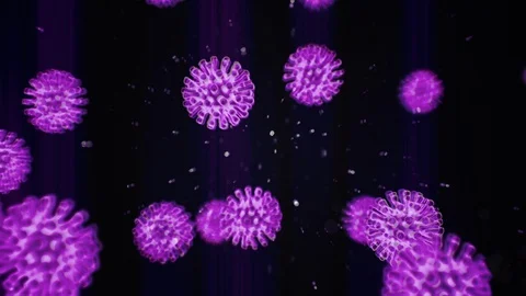 Pathogen of coronavirus covid19 inside infected organism. Virus under microscope Stock Footage 128466165
