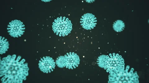 Pathogen of covid19 coronavirus inside infected organism. Virus under microscope Stock Footage 130383006