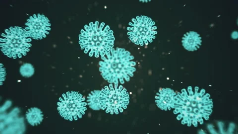 Pathogen of covid19 coronavirus inside infected organism. Virus under microscope Видео 143575817
