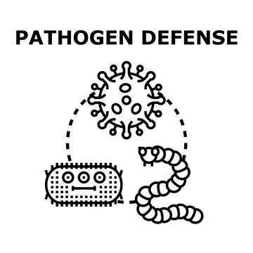 Pathogen defense concept with harmful microscopic organisms Stock Illustration