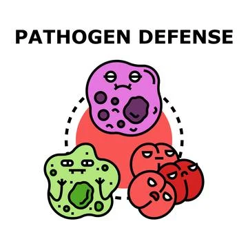Pathogen defense system fighting off harmful microorganisms Stock Illustration