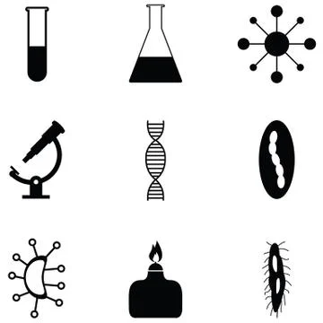 Pathogen icon set Stock Illustration