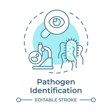 Pathogen identification soft blue concept icon Stock Illustration