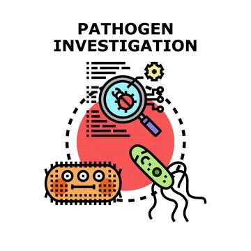 Pathogen investigation concept finding microorganism bacteria Illustrazione stock