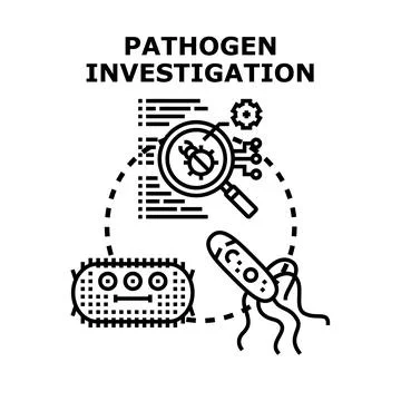 Pathogen investigation concept finding microorganism bacteria Illustrazione stock