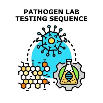 Pathogen lab testing and analysis sequence Stock Illustration