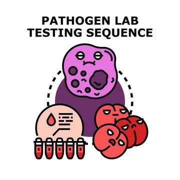 Pathogen lab testing sequence identifying infection disease Stockillustratie
