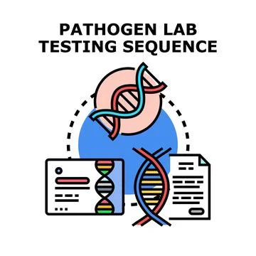 Pathogen lab testing sequence researching genetic analysis Stock Illustration