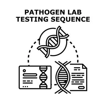 Pathogen lab testing sequence researching genetic analysis Stock Illustration