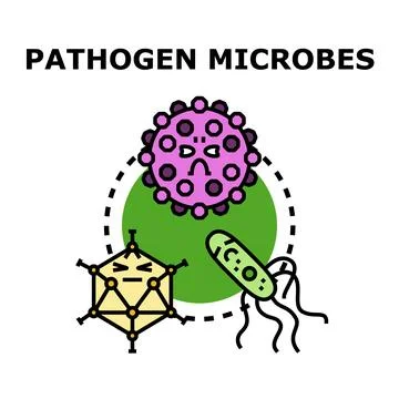 Pathogen microbes presenting infectious disease concept illustration Stock Illustration