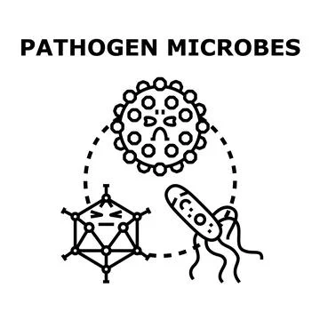 Pathogen microbes presenting infectious disease concept illustration Stock Illustration