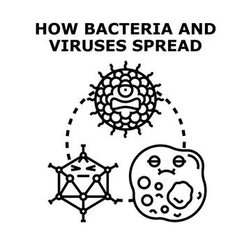 Pathogen microbes spreading causing health and infection concept Stock Illustration