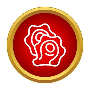 Pathogen microorganism icon on a red background Stock Illustration