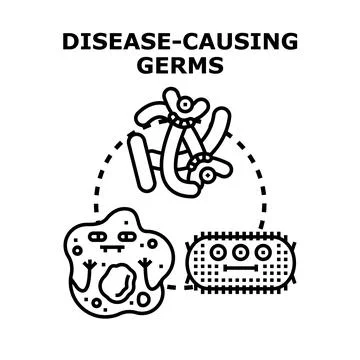 Pathogen microorganisms causing disease and infection concept Stock Illustration