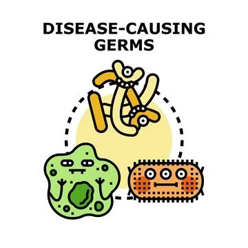Pathogen microorganisms causing disease and infection concept Stock Illustration