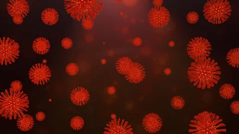 Pathogen outbreak of bacteria and virus, disease causing microorganisms like the Stock-Footage 124038513