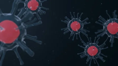 Pathogen outbreak of bacterium and virus, disease causing microorganisms like Stock Footage 124222939