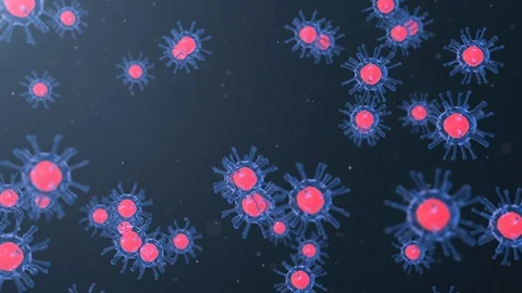 Pathogen outbreak of bacterium and virus, disease causing microorganisms like Stock Footage 124530893