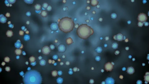 Pathogen outbreak of bacterium and virus, disease causing microorganisms like Stock Footage 124703800