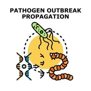 Pathogen outbreak propagation spreading infection concept Stock Illustration