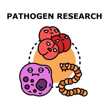 Pathogen research studying disease causing microorganisms illustration Stock Illustration
