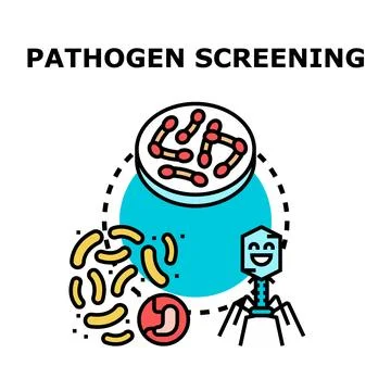Pathogen screening process illustrating disease detection Stock Illustration