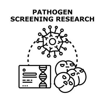 Pathogen screening research finding disease diagnosis detecting Stock Illustration