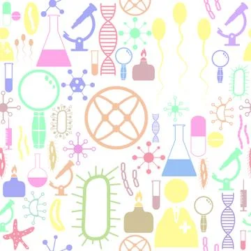 Pathogen seamless pattern background icon. Stock Illustration