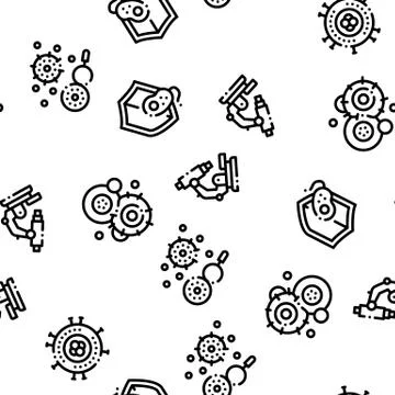 Pathogen Seamless Pattern Illustrazione stock