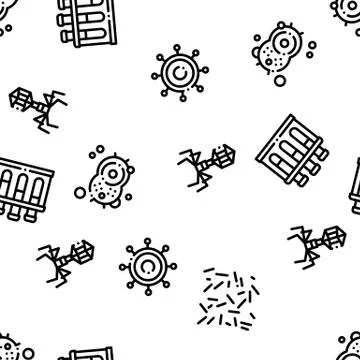 Pathogen Seamless Pattern Illustrazione stock
