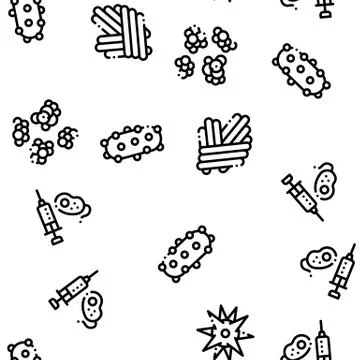 Pathogen Seamless Pattern Illustrazione stock