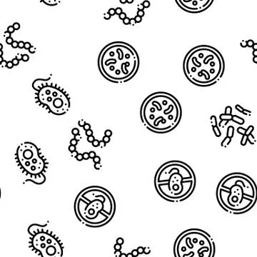 Pathogen Seamless Pattern Vector Illustrazione stock