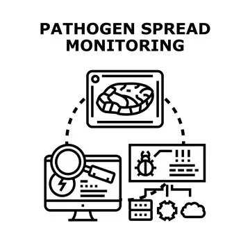 Pathogen spread monitoring concept vector icon Stock Illustration