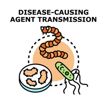 Pathogen transmission causing infection and spreading disease Stock Illustration
