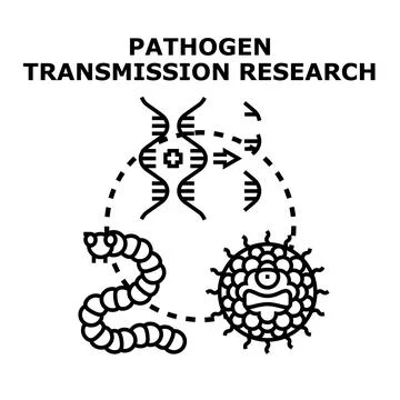 Pathogen transmission research concept vector illustration Stock Illustration
