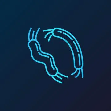 Pathogen vector concept virology blue outline icon Illustrazione stock