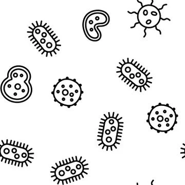 Pathogen Vector Seamless Pattern Illustrazione stock