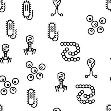 Pathogen Virus Disease Vector Seamless Pattern 스톡 일러스트