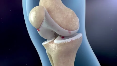 Pathogenesis of rheumatic osteoarthritis of the knee joint. Stockbeeldmateriaal 344102526