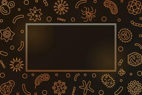 Pathogenicity golden horizontal frame. Vector line illustration イラスト素材