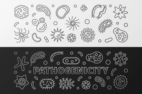 Pathogenicity silver banners - vector linear illustration Stock-Illustration
