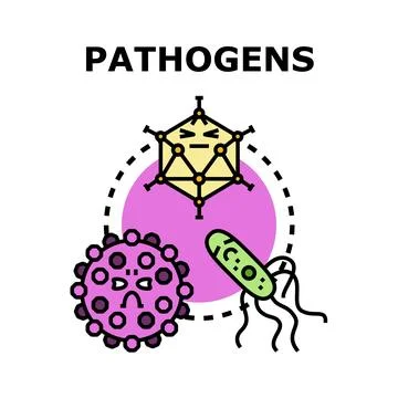 Pathogens causing infection and health problems concept Stock Illustration
