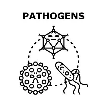 Pathogens causing infection and health problems concept Stock Illustration