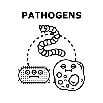 Pathogens causing infection, disease, and health problems Stock Illustration