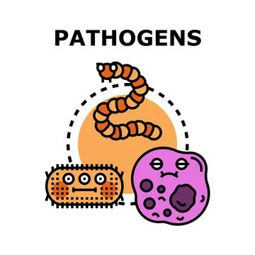 Pathogens causing infection, disease, and health problems Stock Illustration